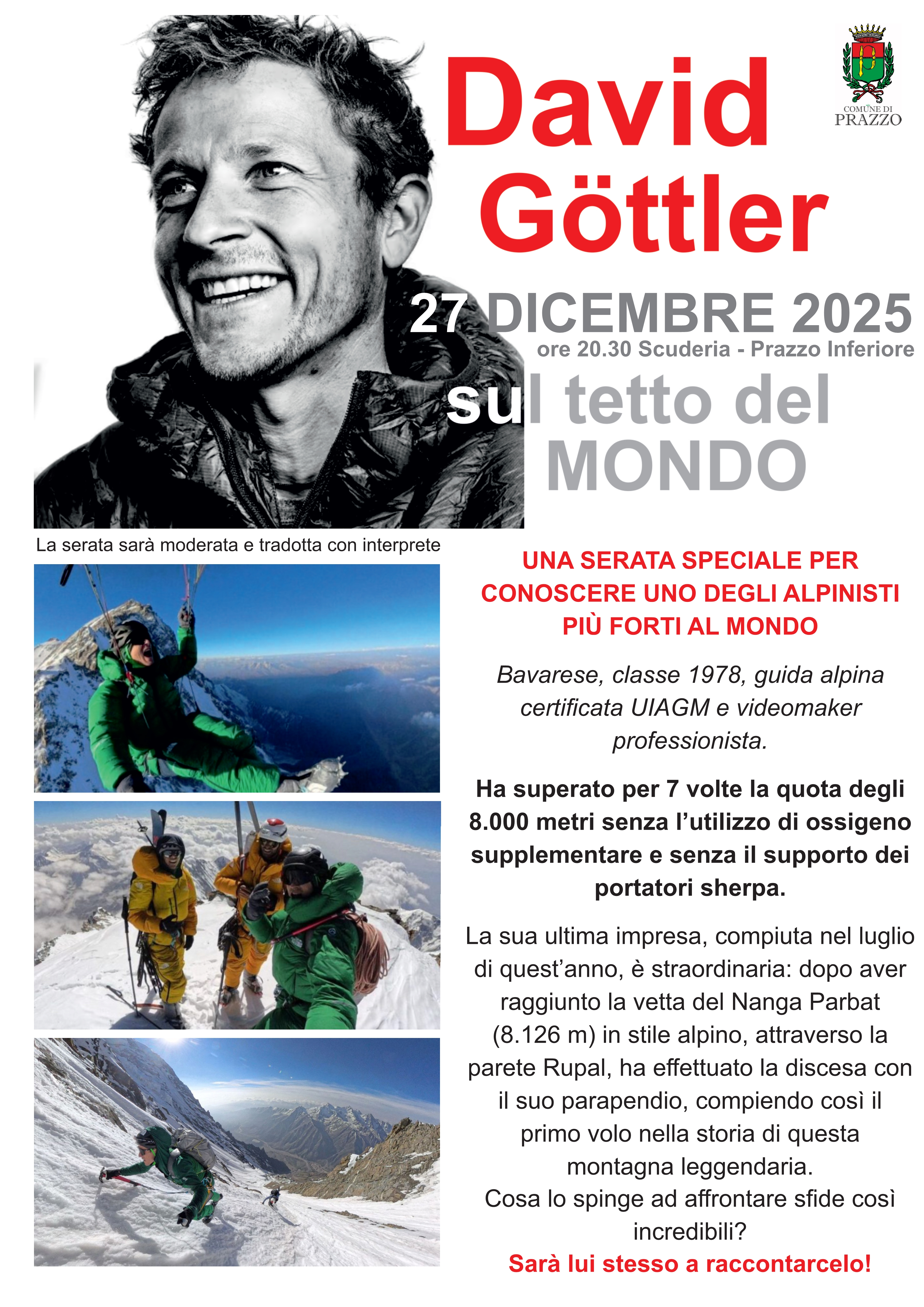 David Goettler sul tetto del Mondo