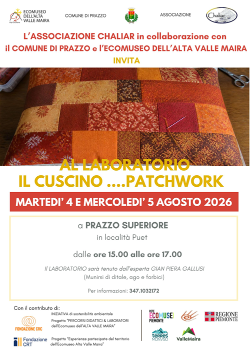 Al laboratorio il cuscino ..... Patchwork